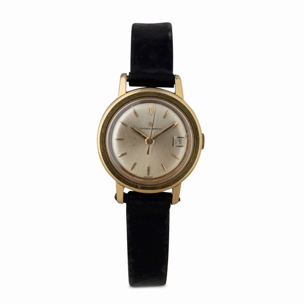 ETERNA-MATIC : Orologio da donna in oro giallo 18k carica automatica con datario, scatola originale, 24 mm  - Asta Watches - Associazione Nazionale - Case d'Asta italiane