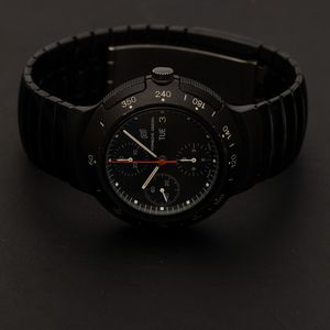 Orfina : Porsche Design automatico Black Chrono, pulsanti integrati nella cassa, quadrante nero con contatori verticali e indicazione di giorno e data, 41 mm  - Asta Watches - Associazione Nazionale - Case d'Asta italiane