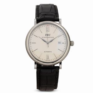 IWC - Portofino automatico in acciaio con datario, quadrante bianco con indici applicati, 40 mm