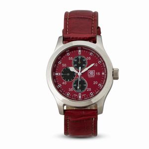 Renato Balestra - Orologio in acciaio al quarzo cronografo tre contatori verticali con quadrante bordeaux 40 mm