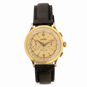 Eberhard & Co - Extrafort in oro giallo 18k, cronografo carica manuale due contatori, quadrante champagne con indici applicati, 39 mm