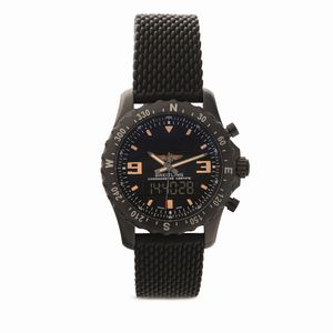 Breitling - Chronospace Military in acciaio con trattamento PVD semi digitale con quadrante nero e a led ref BD39, 46 mm <BR>