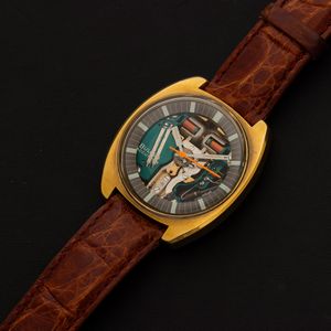 Bulova : Accutron Spaceview laminato con quadrante a vista di forma tonneau, cinturino in pelle, 36x38 mm  - Asta Watches - Associazione Nazionale - Case d'Asta italiane