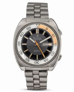 Bulova : Accutron Snorkel in acciaio doppia corona, quadrante bitonale con indicazione di giorno e data, 45 mm  - Asta Watches - Associazione Nazionale - Case d'Asta italiane