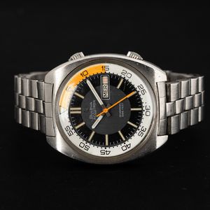 Bulova : Accutron Snorkel in acciaio doppia corona, quadrante bitonale con indicazione di giorno e data, 45 mm  - Asta Watches - Associazione Nazionale - Case d'Asta italiane