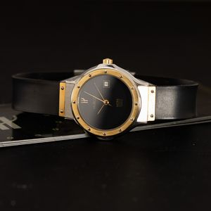 HUBLOT : MDM Lady acciaio e oro al quarzo, quadrante nero con datario, cinturino in gomma con garanzia, 25,5 mm  - Asta Watches - Associazione Nazionale - Case d'Asta italiane