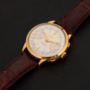 Eberhard & Co : Extrafort in oro giallo 18k carica manuale, quadrante argent due contatori e tasti quadri, 40 mm  - Asta Watches - Associazione Nazionale - Case d'Asta italiane