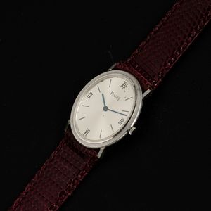 Piaget : Orologio ovale in oro bianco 18k carica manuale quadrante Argent con numeri Romani, 32x25 mm  - Asta Watches - Associazione Nazionale - Case d'Asta italiane