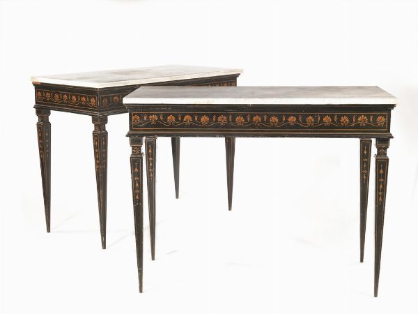 COPPIA DI CONSOLE, TOSCANA, PERIODO NEOCLASSICO  - Asta INTERNATIONAL FINE ART - Associazione Nazionale - Case d'Asta italiane