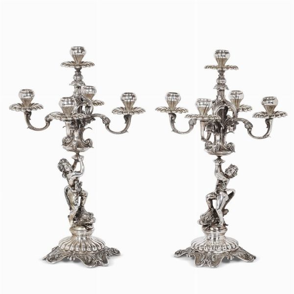 COPPIA DI CANDELABRI, MILANO, SECOLO XX  - Asta INTERNATIONAL FINE ART - Associazione Nazionale - Case d'Asta italiane