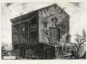 GIOVANNI BATTISTA PIRANESI - Veduta del Tempio delle Camene anticamente circondato da un bosco nella valle di Egeria...