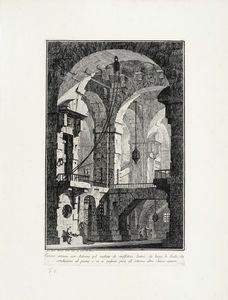 GIOVANNI BATTISTA PIRANESI - Carcere oscura con Antenna pel suplizio d malfatori.