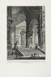 GIOVANNI BATTISTA PIRANESI - Galleria grande di Statue, la cui struttura  con Archi e col lume preso dall'alto.