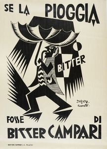 FORTUNATO DEPERO - Se la pioggia fosse di Bitter Campari.