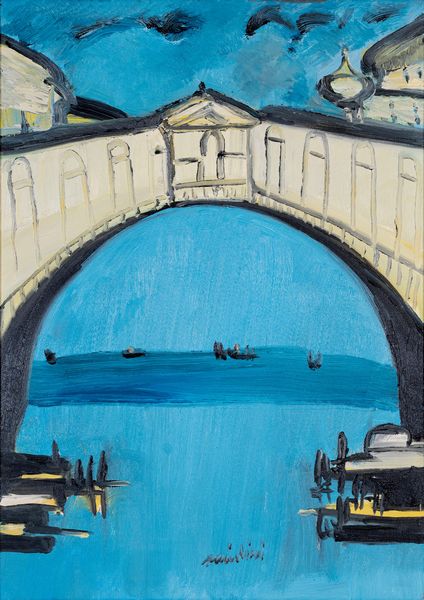 REMO BRINDISI : Venezia, ponte di Rialto  - Asta Arte moderna e contemporanea - Dipinti del XIX e XX secolo - Associazione Nazionale - Case d'Asta italiane