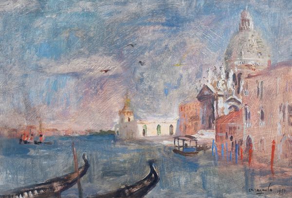 MARIO VARAGNOLO : Veduta di Venezia  - Asta Arte moderna e contemporanea - Dipinti del XIX e XX secolo - Associazione Nazionale - Case d'Asta italiane