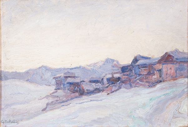 Giovanni Napoleone Pellis : Nevicata  - Asta Arte moderna e contemporanea - Dipinti del XIX e XX secolo - Associazione Nazionale - Case d'Asta italiane