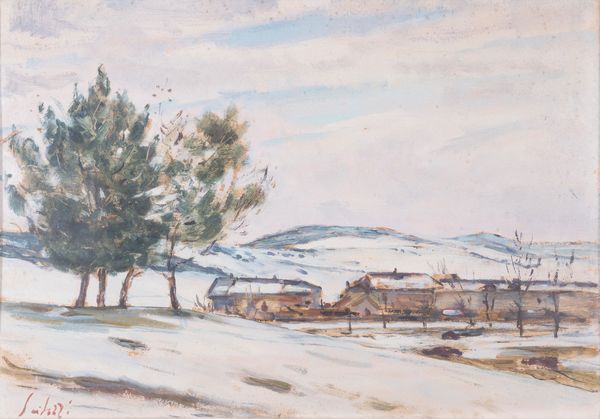 FIORAVANTE SEIBEZZI : Paesaggio innevato  - Asta Arte moderna e contemporanea - Dipinti del XIX e XX secolo - Associazione Nazionale - Case d'Asta italiane