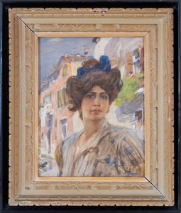 FELICE  CASTEGNARO : Veneziana  - Asta Arte moderna e contemporanea - Dipinti del XIX e XX secolo - Associazione Nazionale - Case d'Asta italiane