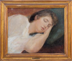 MARIANO FORTUNY : Dormiente  - Asta Arte moderna e contemporanea - Dipinti del XIX e XX secolo - Associazione Nazionale - Case d'Asta italiane