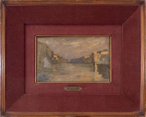 GUGLIELMO CIARDI : Canal grande  - Asta Arte moderna e contemporanea - Dipinti del XIX e XX secolo - Associazione Nazionale - Case d'Asta italiane