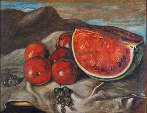 Giorgio de Chirico : Natura morta  - Asta Arte moderna e contemporanea - Dipinti del XIX e XX secolo - Associazione Nazionale - Case d'Asta italiane