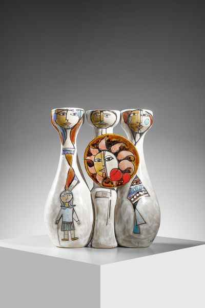 SCHIAVON ELIO (1925 - 2004) : Vaso-scultura con figure umane, Padova  - Asta Asta 451 | DESIGN E ARTI DECORATIVE DEL NOVECENTO - CERAMICHE e VETRI Online - Associazione Nazionale - Case d'Asta italiane