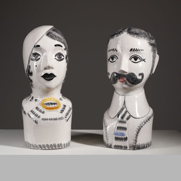 TOSIN TARCISIO (1904 - 1999) : Due sculture a mezzo busto di gentilumo e gentildonna per La Freccia, Vicenza  - Asta Asta 451 | DESIGN E ARTI DECORATIVE DEL NOVECENTO - CERAMICHE e VETRI Online - Associazione Nazionale - Case d'Asta italiane