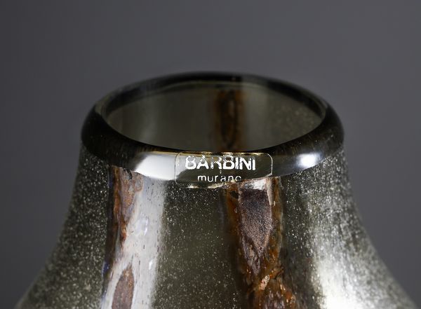 BARBINI : Vaso piriforme a sezione schiacciata, Murano  - Asta Asta 451 | DESIGN E ARTI DECORATIVE DEL NOVECENTO - CERAMICHE e VETRI Online - Associazione Nazionale - Case d'Asta italiane