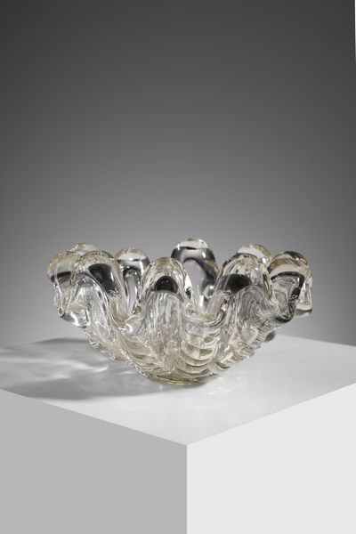 BAROVIER ERCOLE (1889 - 1974) : Centrotavola a guisa di conchiglia, Murano  - Asta Asta 451 | DESIGN E ARTI DECORATIVE DEL NOVECENTO - CERAMICHE e VETRI Online - Associazione Nazionale - Case d'Asta italiane