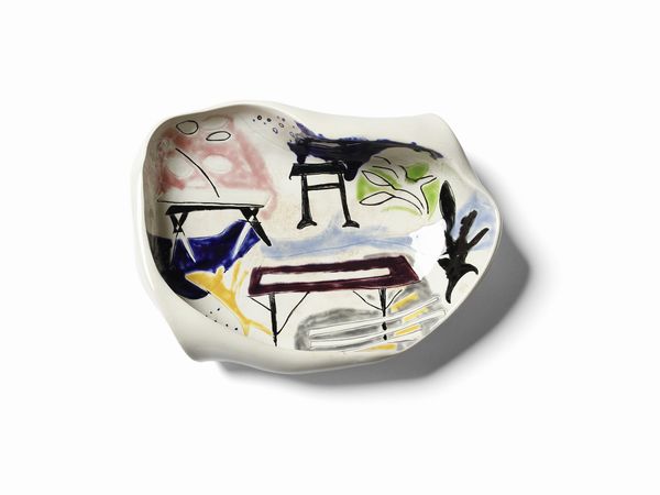 CAMPI ANTONIA (1921 - 2019) : Centrotavola per Societ Ceramica Italiana Laveno, Lavenia  - Asta Asta 451 | DESIGN E ARTI DECORATIVE DEL NOVECENTO - CERAMICHE e VETRI Online - Associazione Nazionale - Case d'Asta italiane