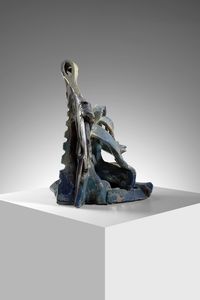 KODRA IBRAHIM (1918 - 2006) : attribuito. Scultura con figure antropomorfe  - Asta Asta 451 | DESIGN E ARTI DECORATIVE DEL NOVECENTO - CERAMICHE e VETRI Online - Associazione Nazionale - Case d'Asta italiane