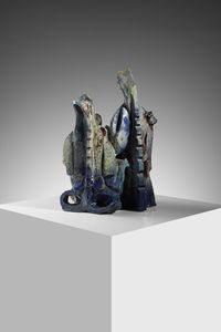 KODRA IBRAHIM (1918 - 2006) : attribuito. Scultura con figure antropomorfe  - Asta Asta 451 | DESIGN E ARTI DECORATIVE DEL NOVECENTO - CERAMICHE e VETRI Online - Associazione Nazionale - Case d'Asta italiane