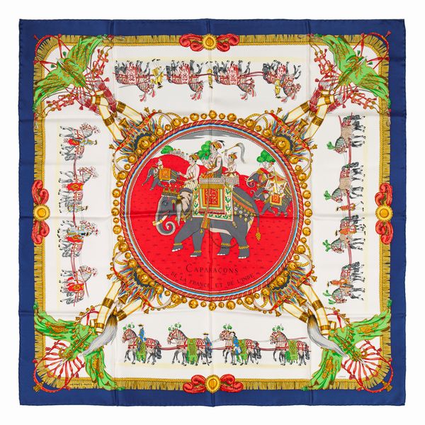 Hermès : Foulard Caparaons de la France et de l'Inde  - Asta Luxury Fashion - Associazione Nazionale - Case d'Asta italiane