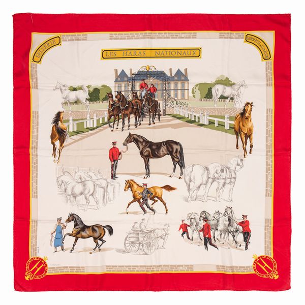 Hermès : Foulard Les Haras Nationaux  - Asta Luxury Fashion - Associazione Nazionale - Case d'Asta italiane