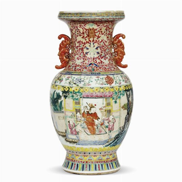 VASO, CINA, DINASTIA QING, SEC. XIX-XX  - Asta Arte Orientale 东方艺术 - Associazione Nazionale - Case d'Asta italiane