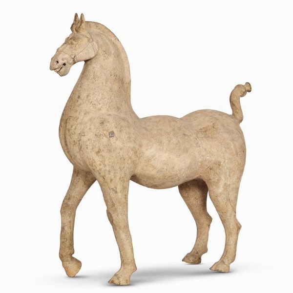 CAVALLO, CINA, DINASTIA HAN, DAL 206 A.C. AL 220 D.C.  - Asta Arte Orientale 东方艺术 - Associazione Nazionale - Case d'Asta italiane