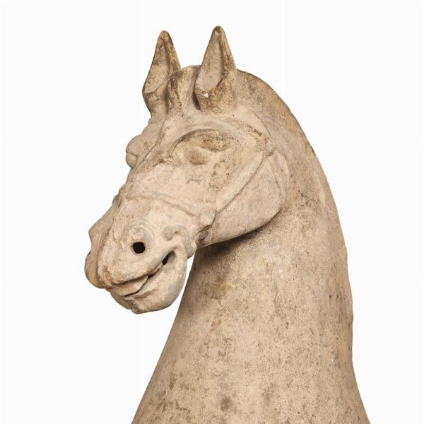 CAVALLO, CINA, DINASTIA HAN, DAL 206 A.C. AL 220 D.C.  - Asta Arte Orientale 东方艺术 - Associazione Nazionale - Case d'Asta italiane