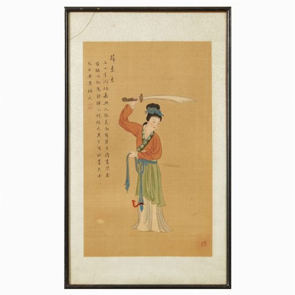 CINQUE DISEGNI, CINA, DINASTIA QING, SEC. XIX  - Asta Arte Orientale 东方艺术 - Associazione Nazionale - Case d'Asta italiane