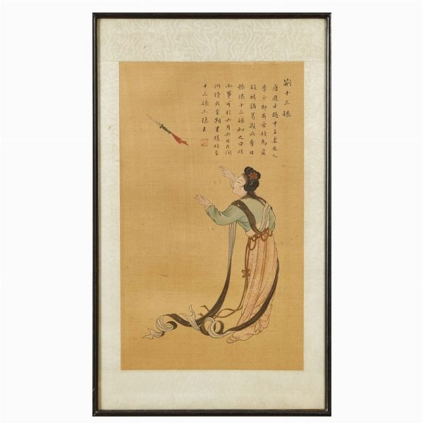 CINQUE DISEGNI, CINA, DINASTIA QING, SEC. XIX  - Asta Arte Orientale 东方艺术 - Associazione Nazionale - Case d'Asta italiane