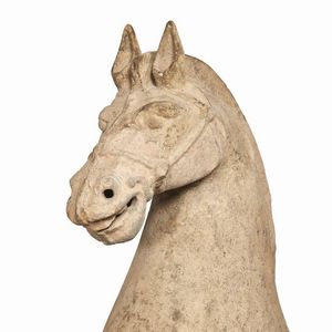 CAVALLO, CINA, DINASTIA HAN, DAL 206 A.C. AL 220 D.C.  - Asta Arte Orientale 东方艺术 - Associazione Nazionale - Case d'Asta italiane