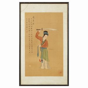 CINQUE DISEGNI, CINA, DINASTIA QING, SEC. XIX  - Asta Arte Orientale 东方艺术 - Associazione Nazionale - Case d'Asta italiane