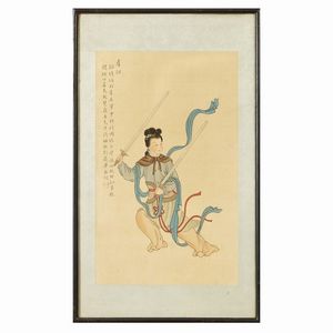 CINQUE DISEGNI, CINA, DINASTIA QING, SEC. XIX  - Asta Arte Orientale 东方艺术 - Associazione Nazionale - Case d'Asta italiane