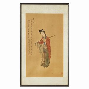 CINQUE DISEGNI, CINA, DINASTIA QING, SEC. XIX  - Asta Arte Orientale 东方艺术 - Associazione Nazionale - Case d'Asta italiane