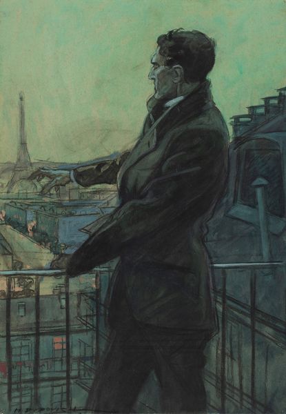 Marcello Dudovich : Figura maschile con Torre Eiffel  - Asta Arte Moderna e Contemporanea - Associazione Nazionale - Case d'Asta italiane