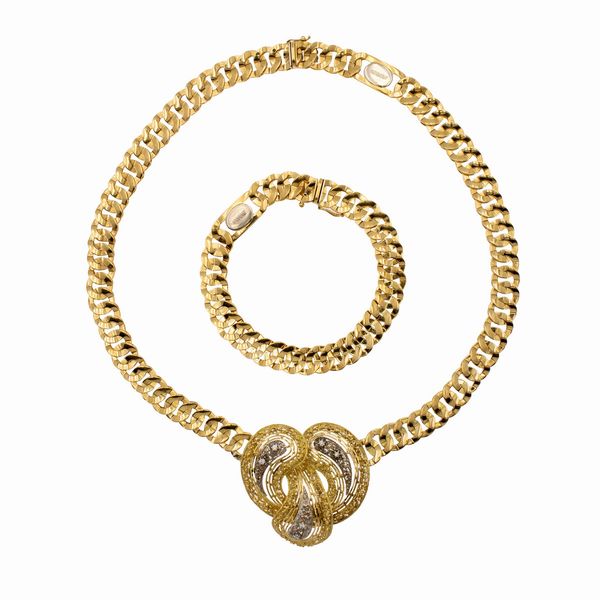 Collana e bracciale in oro giallo 18kt  - Asta Gioielli e Orologi - Associazione Nazionale - Case d'Asta italiane