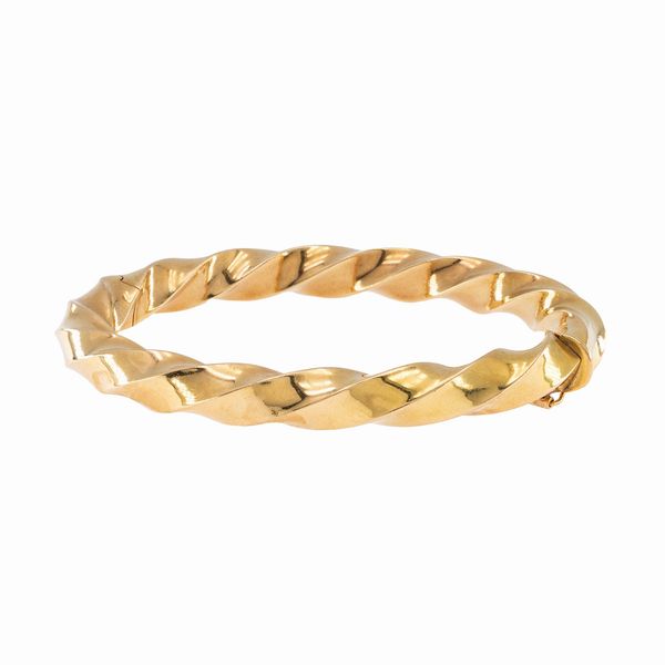 Bracciale torchon a manetta in oro giallo 18kt  - Asta Gioielli e Orologi - Associazione Nazionale - Case d'Asta italiane