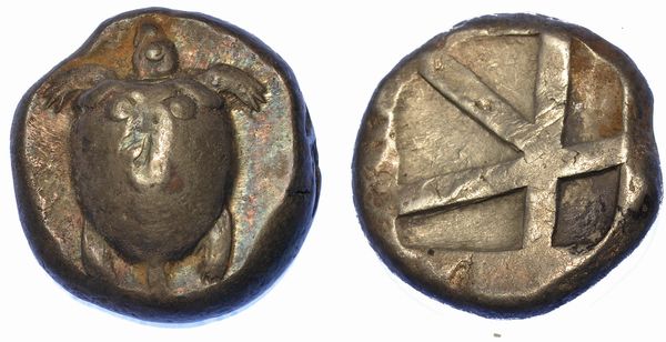 ISOLE AL LARGO DELL'ATTICA - EGINA. Statere, 500-490 a.C.  - Asta Numismatica - Associazione Nazionale - Case d'Asta italiane