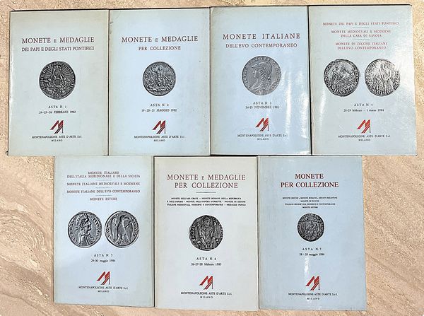 MONTENAPOLEONE ASTE D'ARTE. N. 7 cataloghi.  - Asta Numismatica - Associazione Nazionale - Case d'Asta italiane