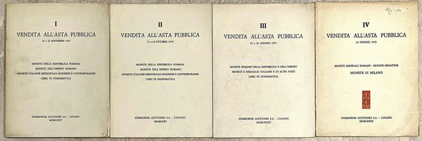 Lotto di 4 cataloghi. NUMMORUM AUCTIONES  - Asta Numismatica - Associazione Nazionale - Case d'Asta italiane